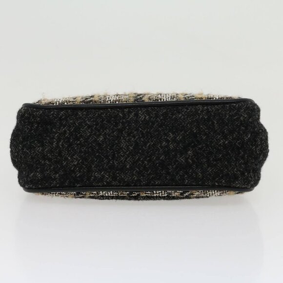 CHANEL Turn Lock Chain Shoulder Bag Wool Gray CC Auth - Picture 12 of 15